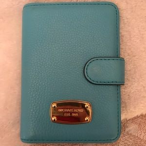 Michael Kors Pebbled Leather Teal Passport Cover